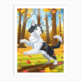 Cat In The Forest Vector Art Print