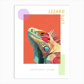 Rhinoceros Iguana Abstract Modern Illustration 2 Poster Art Print