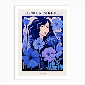 Blue Flower Market Poster Phlox 3 Art Print
