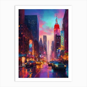 New York City At Night 2 Art Print