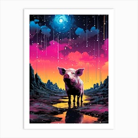 Pig In The Night Sky Art Print