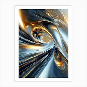 Abstract Gold And Silver Swirls Art Print