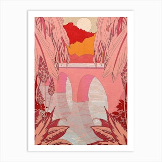Palm Bridge Art Print