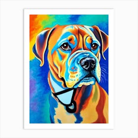 Dogue De Bordeaux Fauvist Style Dog Art Print