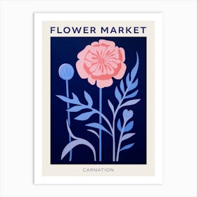 Blue Flower Market Poster Carnation 4 Art Print