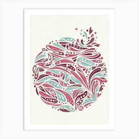 Groovy Splash [wine red / pink] Art Print