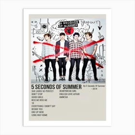 5 Seconds Of Summer By 5 Seconds Of Summer 2014 Poster Art Print