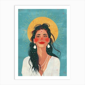 Woman With A Sun 4 Art Print