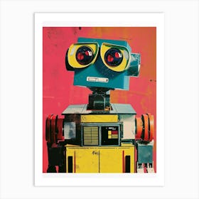 Retro Robot Polaroid 3 Art Print