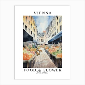 Food Market With Cats In Vienna 4 Poster Art Print