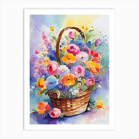 Basket Of Flowers 9 Art Print