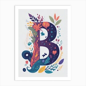 Colorful Letter B Illustration 31 Art Print