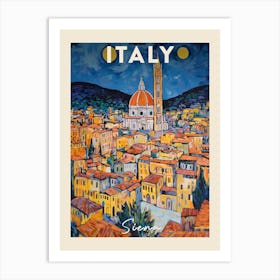 Siena Italy 4 Fauvist Painting Travel Poster Art Print