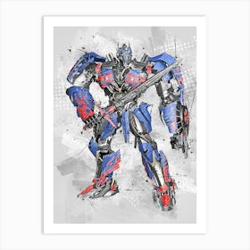 Optimus Prime Drawing Art Print