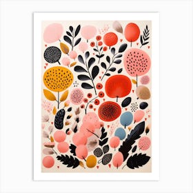 Abstract Matisse-style Flowers And Leaves Art Print