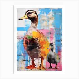 Duckling Family Screen Print Inspired 2 Art Print