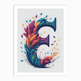 Colorful Letter E Illustration 76 Art Print