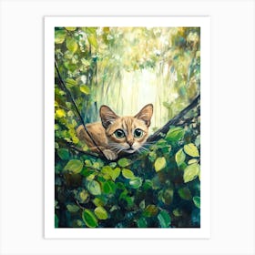 Cat In The Tree 1 Art Print