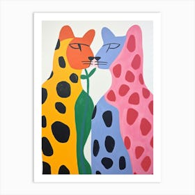 Colourful Kids Animal Art Cougar 1 Art Print
