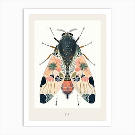 Colourful Insect Illustration Fly 16 Poster Art Print