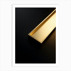 Bright Gold Metallic Border Encompassing A Frame Smooth Texture Contrasts Against Dark Background (6) Art Print