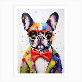 French Bulldog With Glasses Pop Art Inspired Art Print