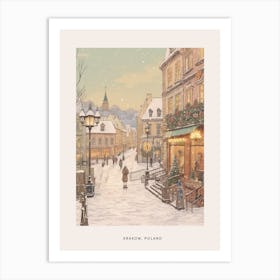 Vintage Winter Poster Krakow Poland 5 Art Print