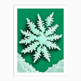 Fernlike Stellar Dendrites, Snowflakes, Kids Illustration 1 Art Print