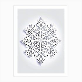 Irregular Snowflakes, Snowflakes, Marker Art 4 Art Print