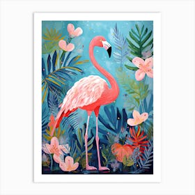 Alexey Hrom A Print Of A Painting Of A Flamingo And Tropical Pl 6bdafec9 D6a1 4d7f 9a16 6a59f7f36f30 Gigapixel Art Scale 4 00x Art Print