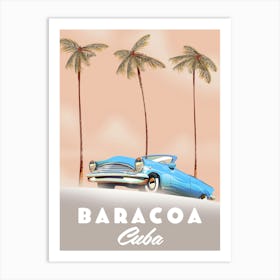 Barroca Cuba Antique Car Art Print