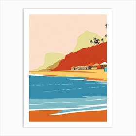 Mirissa Beach 2 Sri Lanka Midcentury Art Print