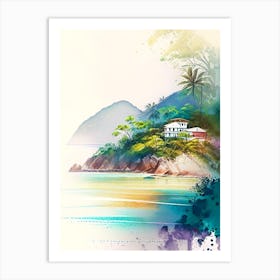 Ilhabela Brazil Watercolour Pastel Tropical Destination Art Print