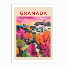 Granada Spain 4 Fauvist Travel Poster Art Print