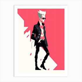 Minimalist Pink Punk Rock Art Print