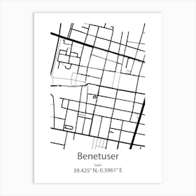 Benetuser,Spain Minimalist Map Art Print