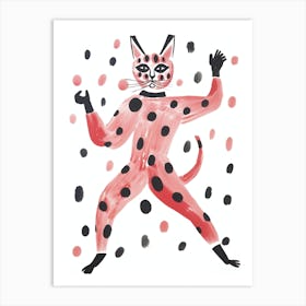 Cat In Polka Dots Art Print