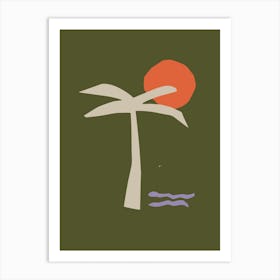 Palm Tree Abstract Sunset Art Print