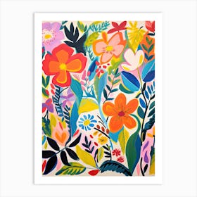 Floral Fantasy; Matisse Style Radiant Whimsy Art Print