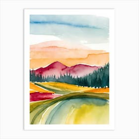 Watercolor Landscape Painting 64 Art Print