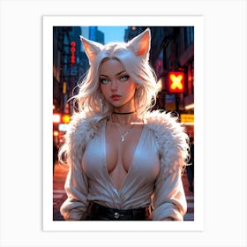 Kitty Girl Art Print