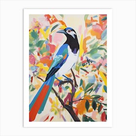 Colourful Bird Painting Magpie 6 Art Print