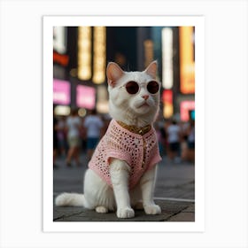 Cat In New York City 1 Art Print