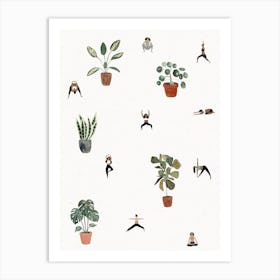 Yoga With Plants Art Print