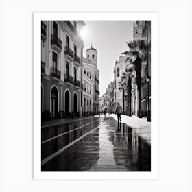 Malaga, Spain, Mediterranean Black And White Photography Analogue 1 Art Print