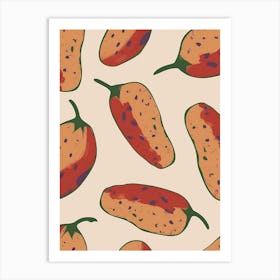 Potato Pattern Illustration 2 Art Print