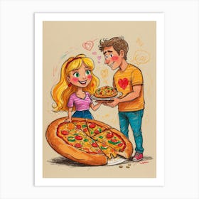 Pizza Lovers 1 Art Print