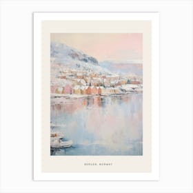 Dreamy Winter Painting Poster Bergen Norway 2 Art Print