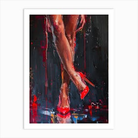 Sexy Woman In Red Heels Art Print