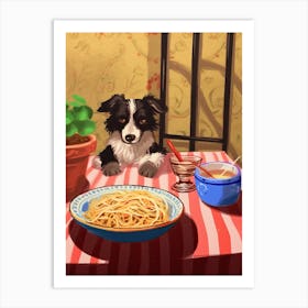 Dog And Pasta 5 Art Print